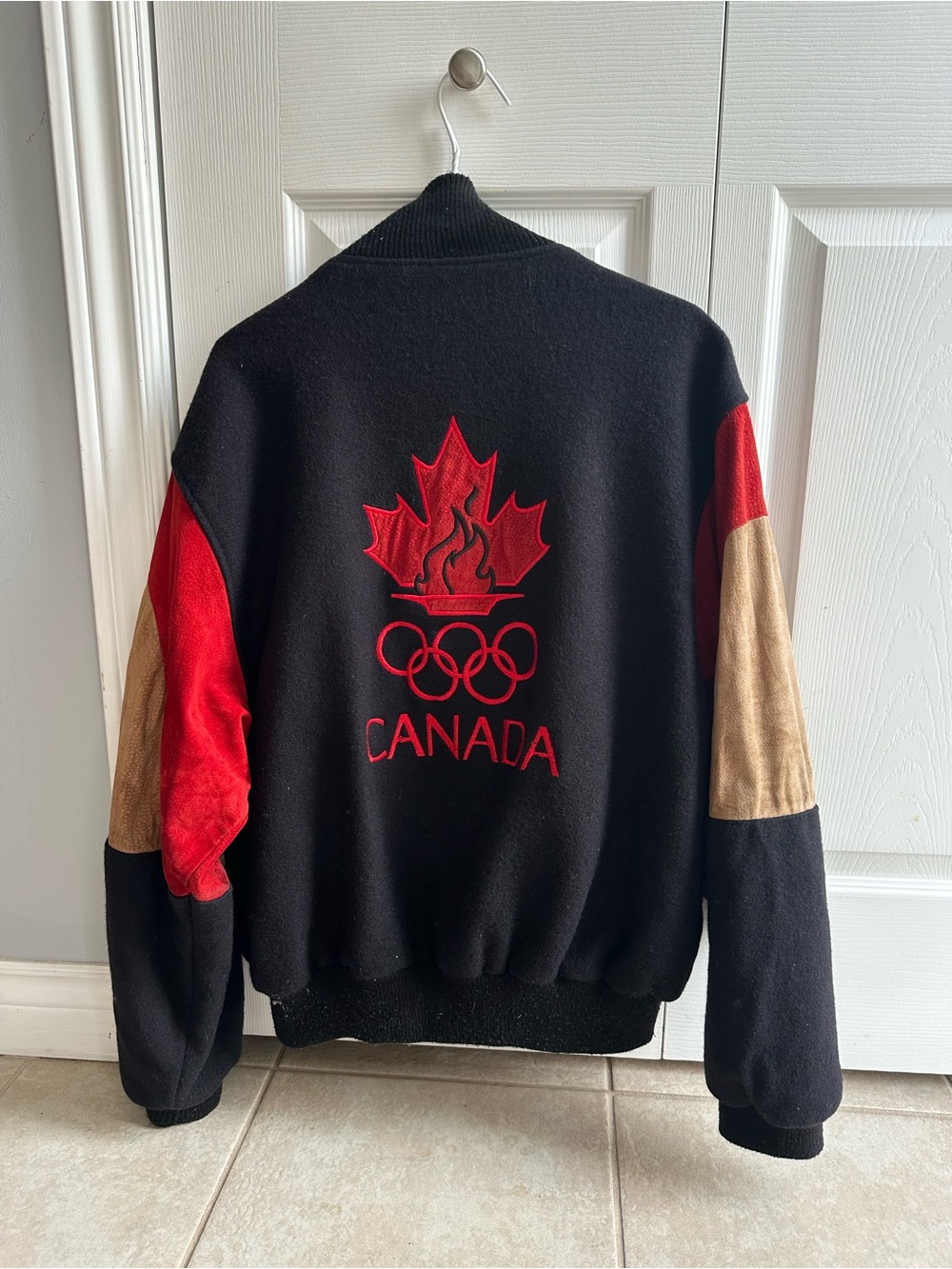 Vintage Team Canada Olympics Varsity Jacket Cocoa Valley Large - Picture 2 of 8